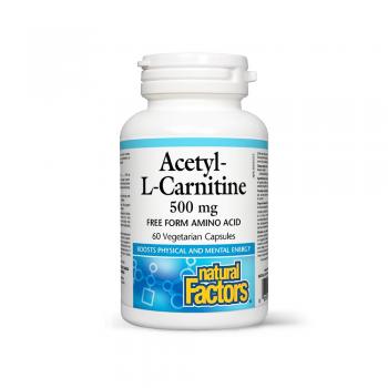 Acetyl-l- carnitina amino-acid in forma libera 500mg 60 cps NATURAL FACTORS