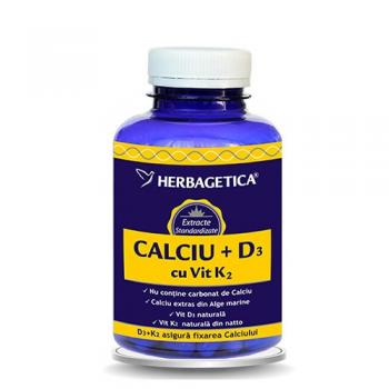Calciu+d3+k2 120 cps HERBAGETICA