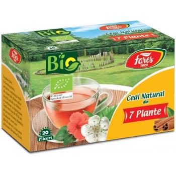Ceai natural din 7 plante bio 20 pl FARES