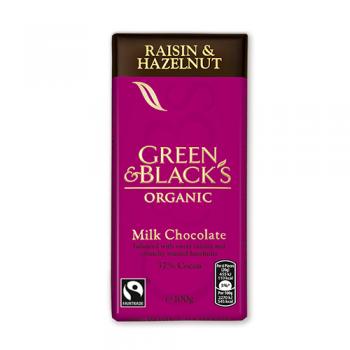 Ciocolata organica cu lapte, alune si stafide 100 gr UNICORN NATURALS
