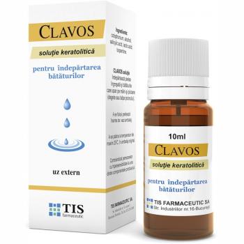 Clavos, solutie keratolitica pentru indepartarea bataturilor 10 ml TIS
