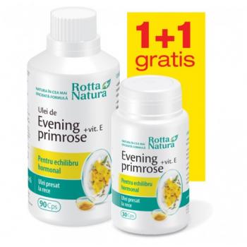 Evening primrose + vitamina  e - pachet promotional 1 + 1 120 cps ROTTA NATURA