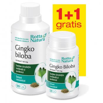 Ginkgo biloba 60 mg - pachet promotional 1 + 1 120 cps ROTTA NATURA