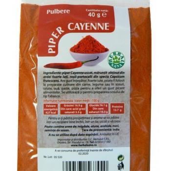 Piper cayenne pulbere 40 gr HERBALSANA