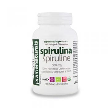 Spirulina biologica 500 mg 180 cps PRAIRIE NATURALS