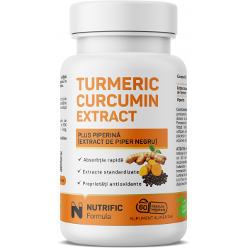 Turmeric Curcumin Extract 500mg plus Piperina 60 cps vegeta NUTRIFIC