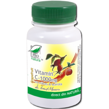 Vitamina c 1000mg cu maces & acerola - aroma grapefruit 100cpr Pro natura