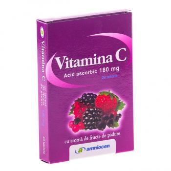 Vitamina c cu aroma de fructe de padure 20 tbl AMNIOCEN
