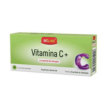 Vitamina c+ cu aroma de struguri 20 cpr BIOLAND