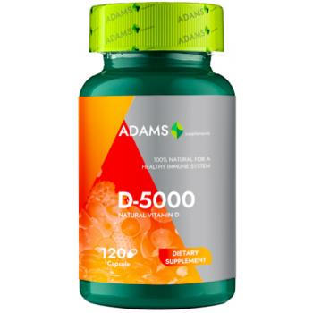 Vitamina d-5000- naturala 120 cps gelatinoase moi  120 cpr ADAMS SUPPLEMENTS