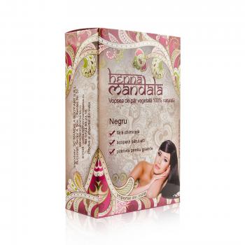 Vopsea naturala pentru par, negru 100 gr HENNA MANDALA